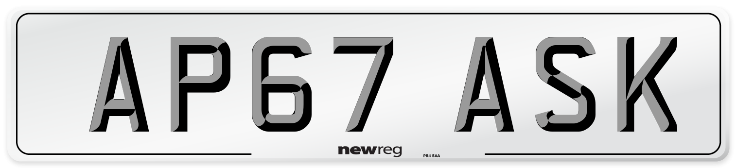AP67 ASK Number Plate from New Reg